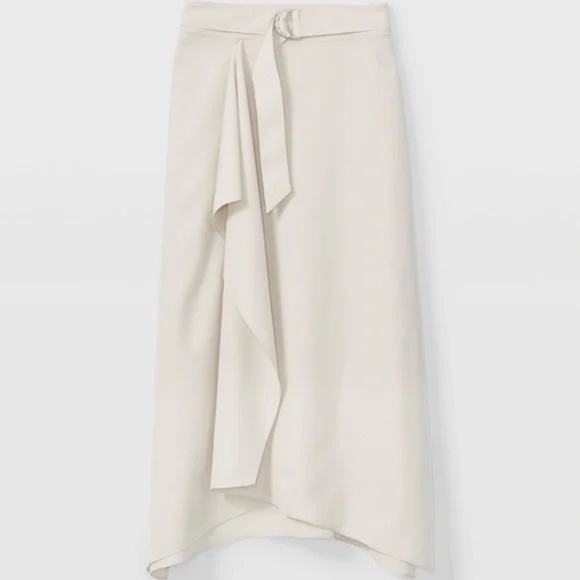 Brand New! Drape Midi Skirt NEVER WORN - Silver Birch/ Cream Cub Monaco Size 4 - Picture 1 of 3